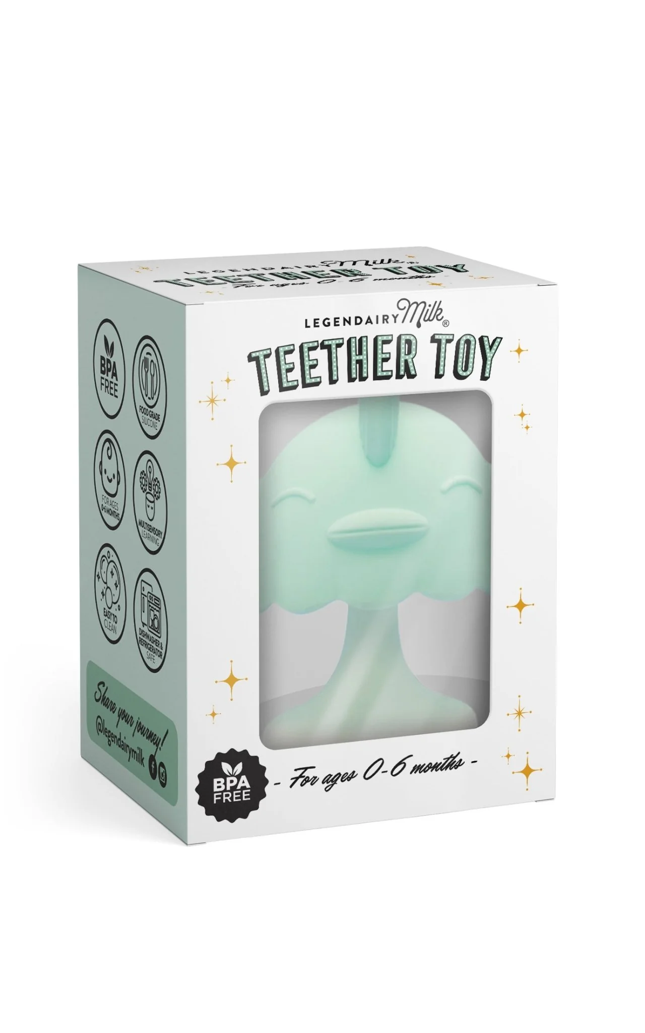 Silicone Teething Toy - Mint Green - Image 3